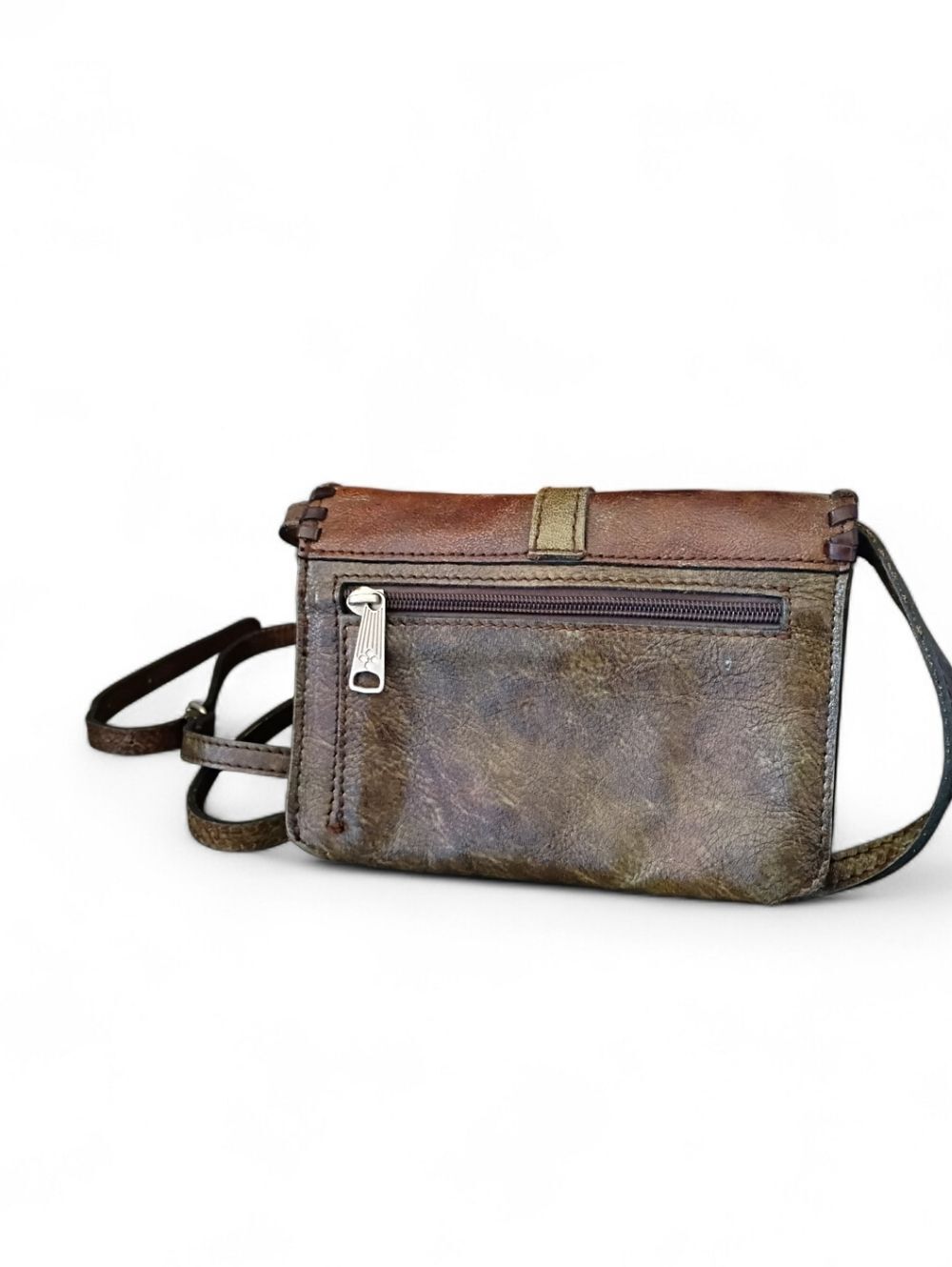 Patricia Nash Brown & Turquoise Torri Crossbody Tooled Leather Purse Bag Western - Picture 4 of 6